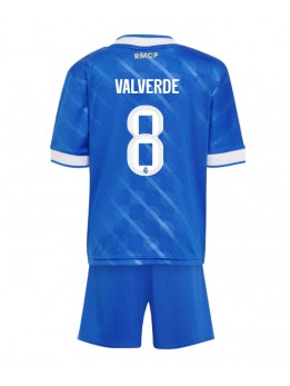 Billige Real Madrid Federico Valverde #8 Tredjedraktsett Barn 2025-26 Kortermet (+ Korte bukser)